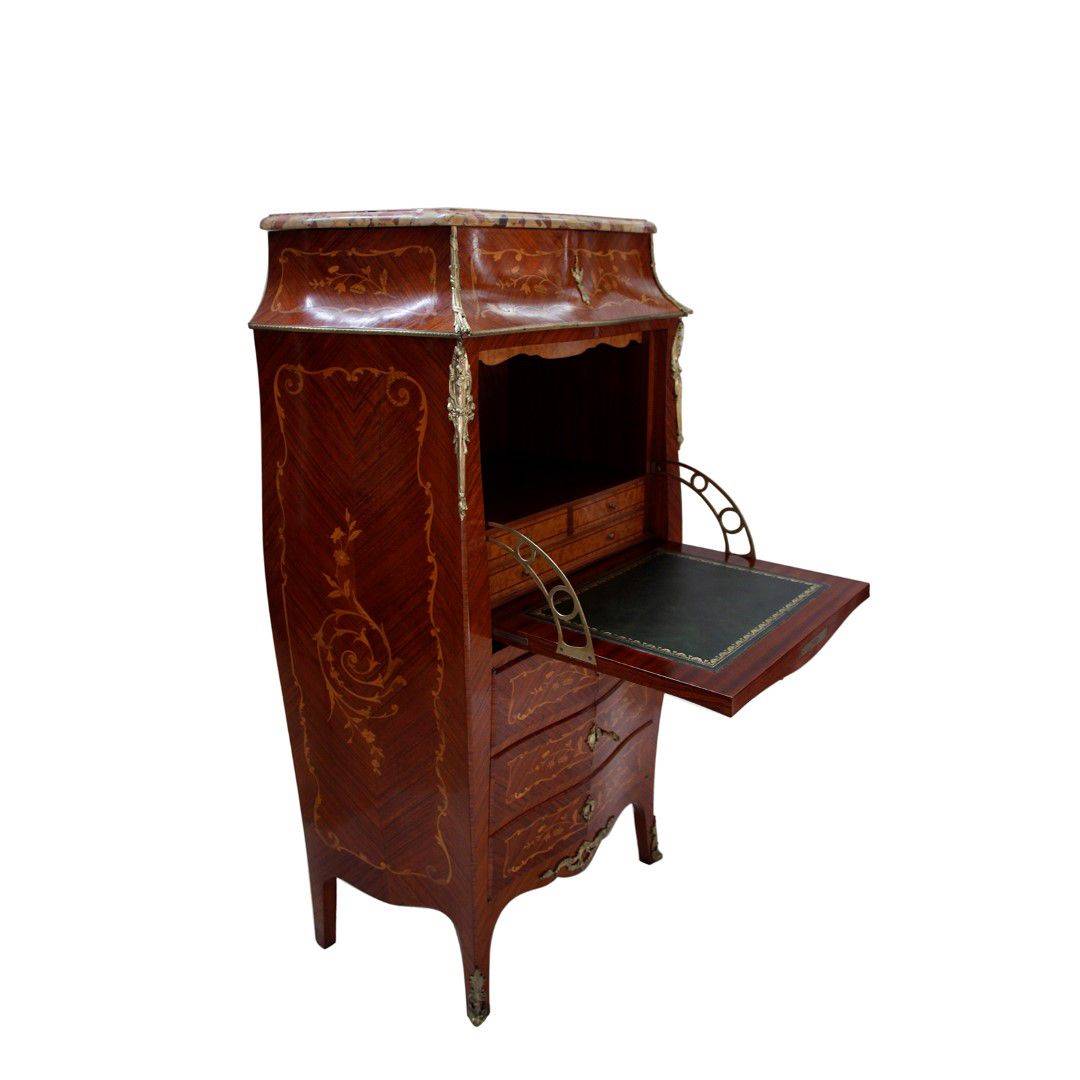 Antiqium Ürün  VERNIS MARTIN SEKRETERYALI DOLAP