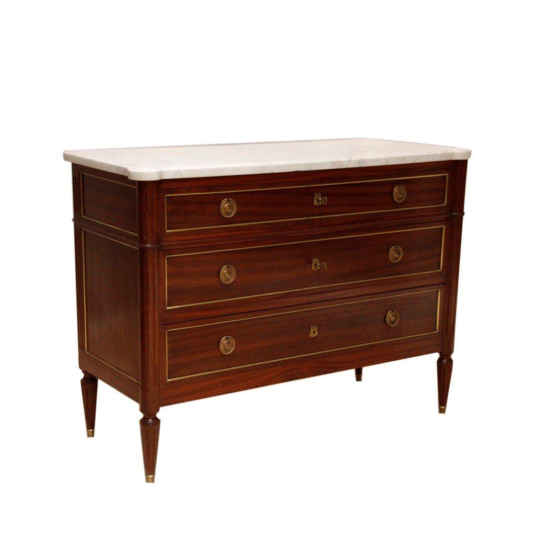 Antiqium Ürün  FRANSIZ MERMER ZEMİNLİ, 3 ÇEKMECELİ ŞİFONYER