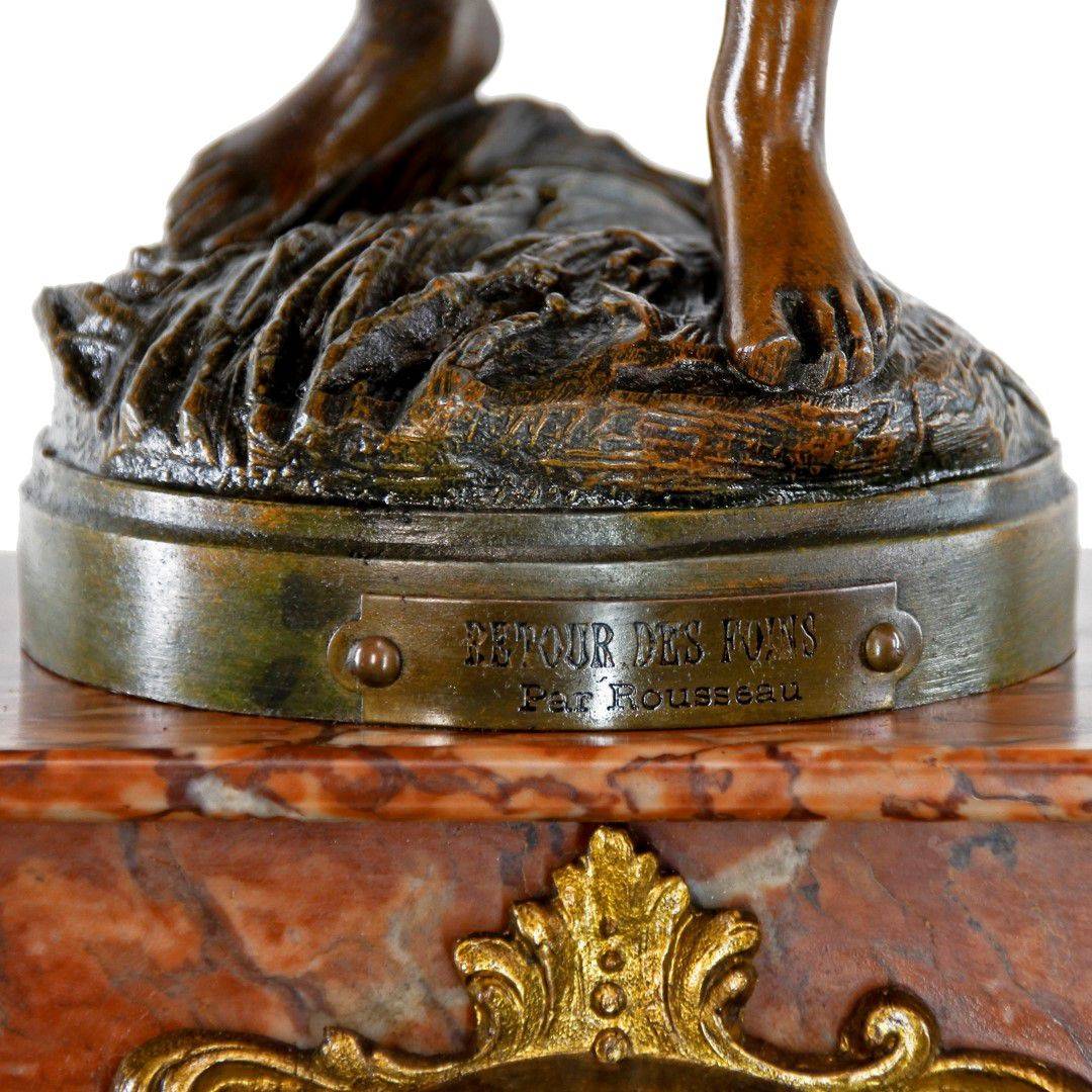 Antiqium Ürün  ROUSSEAU MERMER VE BRONZ SAAT TAKIMI