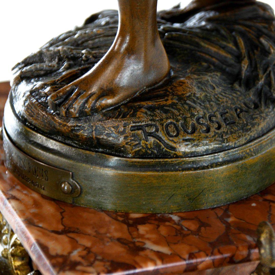 Antiqium Ürün  ROUSSEAU MERMER VE BRONZ SAAT TAKIMI