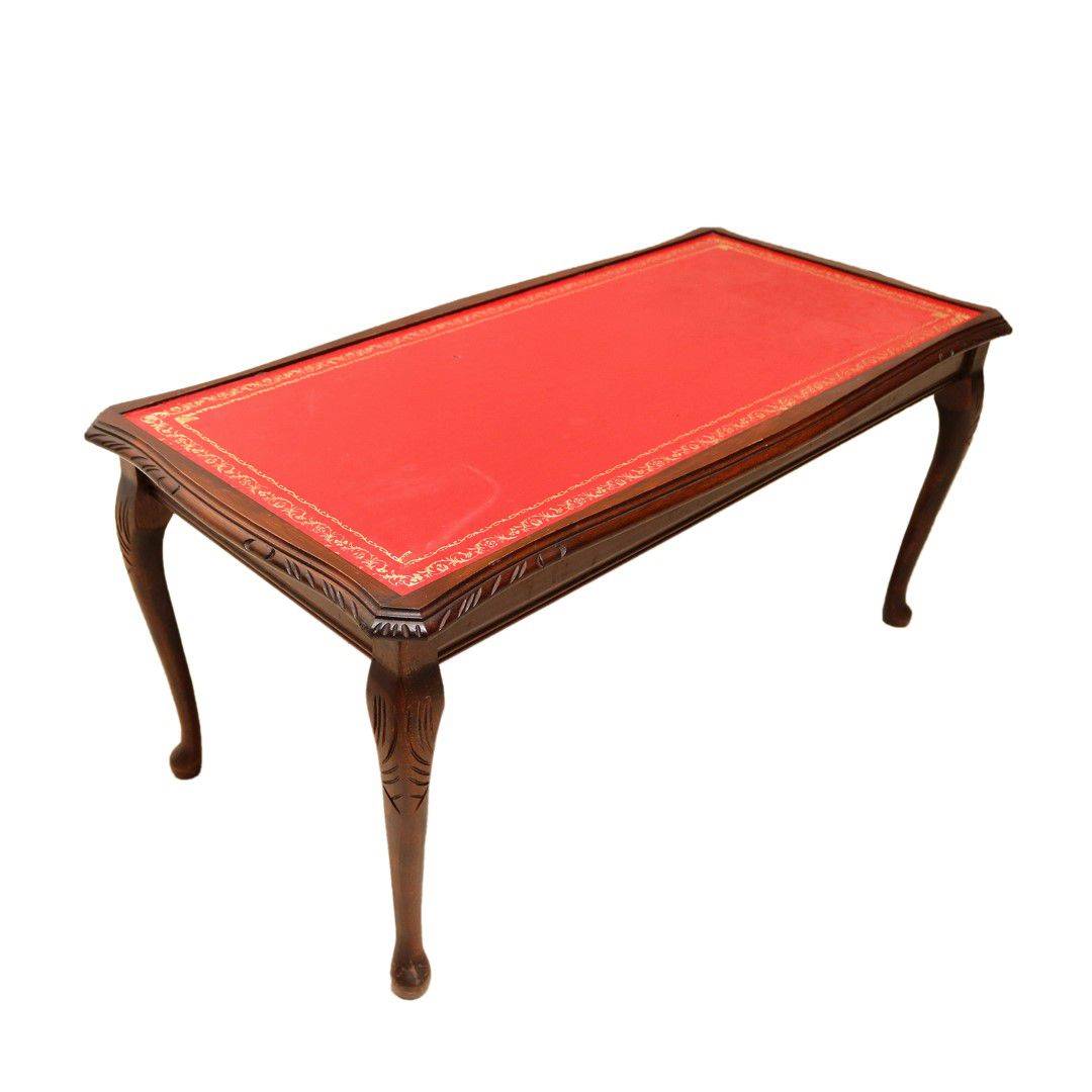 Antiqium Ürün  KIRMIZI DERİ ZEMİNLİ ÇALIŞMA MASASI