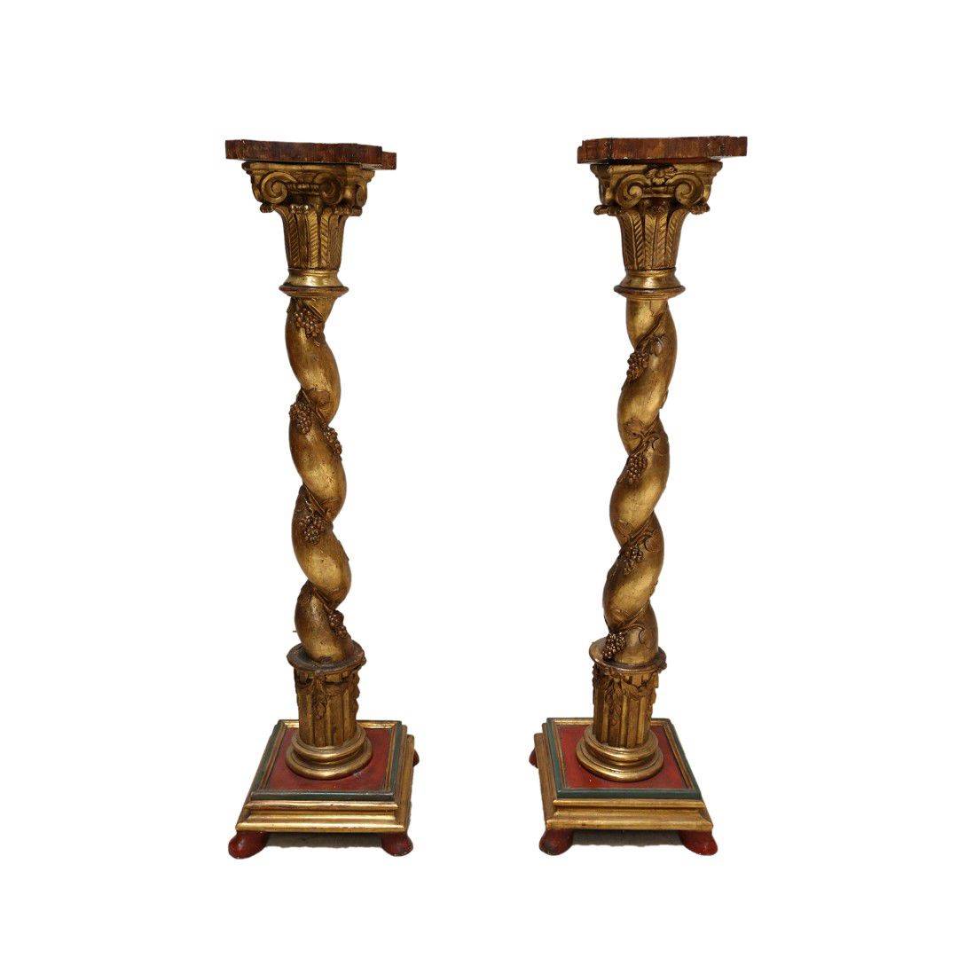 Antiqium Ürün  ALTIN VARAKLI, OYMA İKİZ SÜTUN