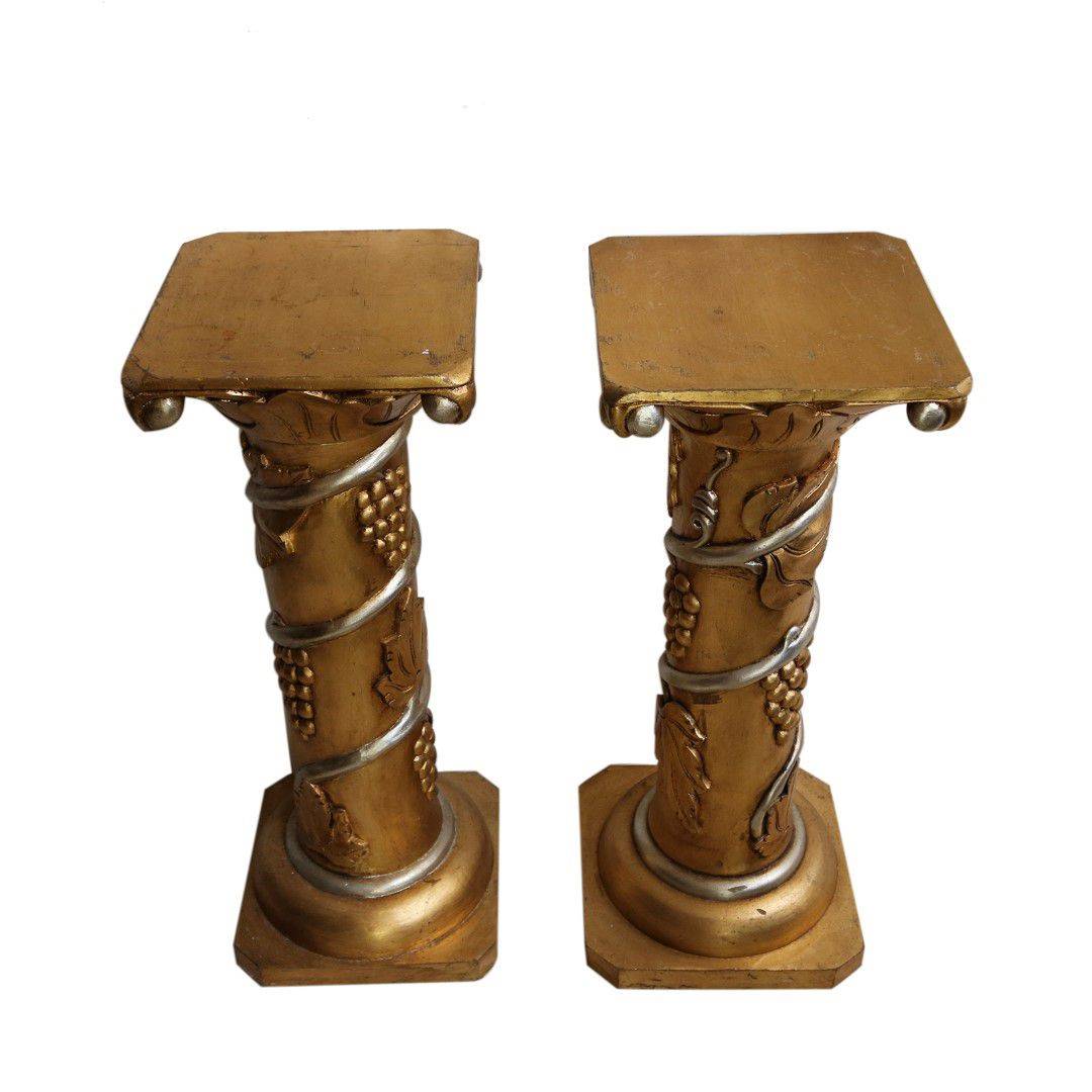 Antiqium Ürün  AHŞAP YALDIZLI İKİZ SÜTUN