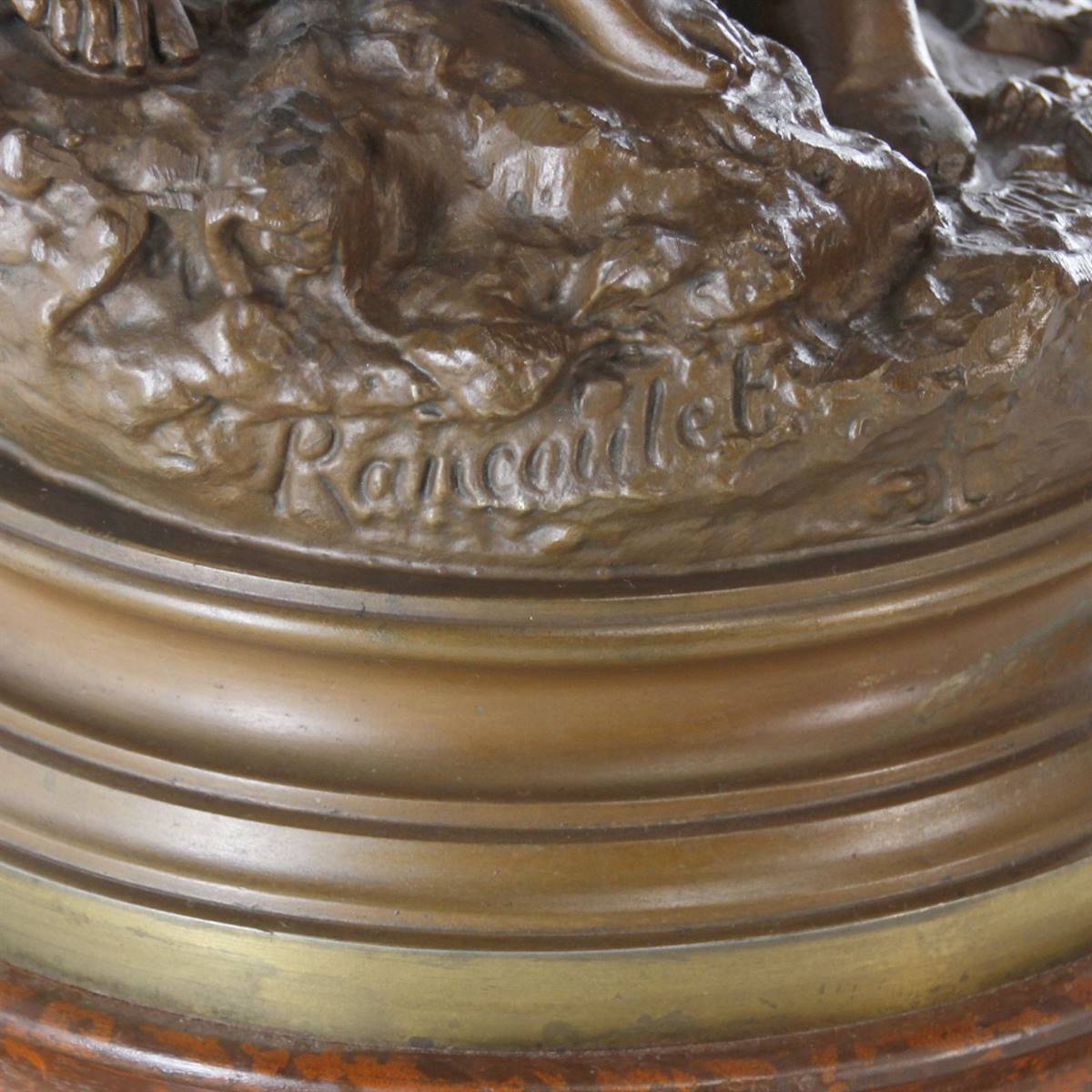 Antiqium Ürün  RANCOULET - RECONTRE A LA SOURCE BRONZ MERMER ZEMİNLİ HEYKEL