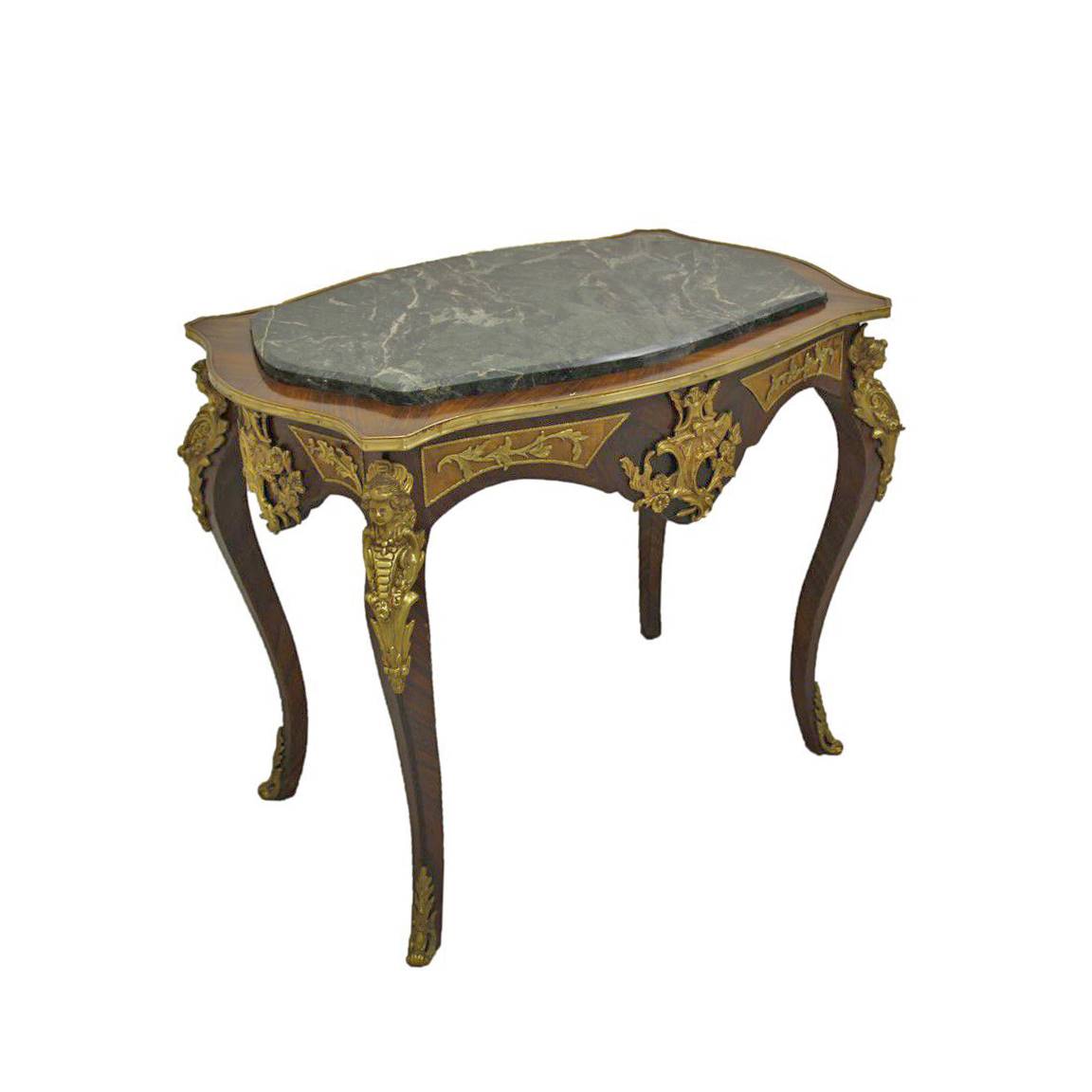 Antiqium Ürün  LOUIS XVI. MERMER ZEMİNLİ, BRONZ DETAYLI SEHPA