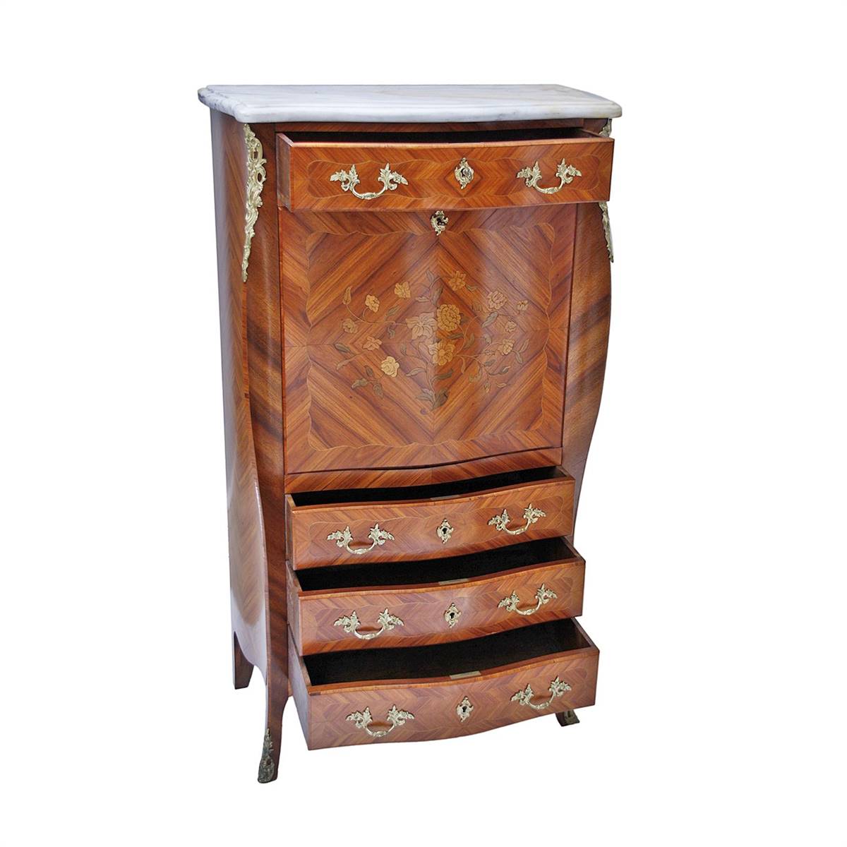 Antiqium Ürün  FRANSIZ MARKÜTERİLİ SEKRETERYALI DOLAP