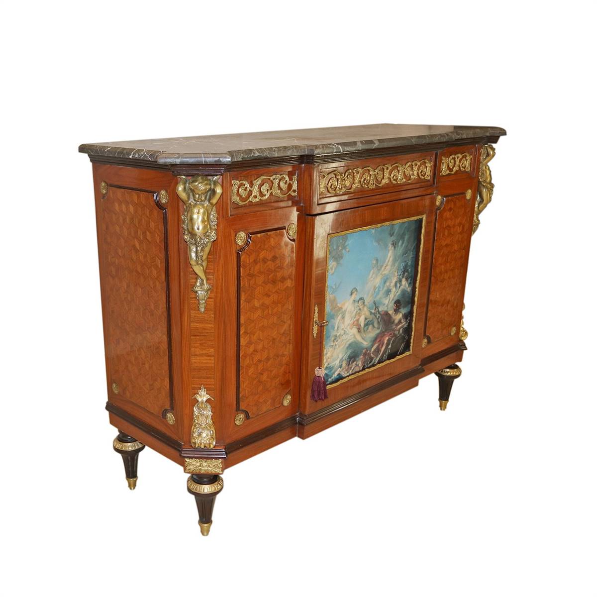 Antiqium Ürün  18. YÜZYIL RESİMLİ, PARKÜTERİLİ KONSOL