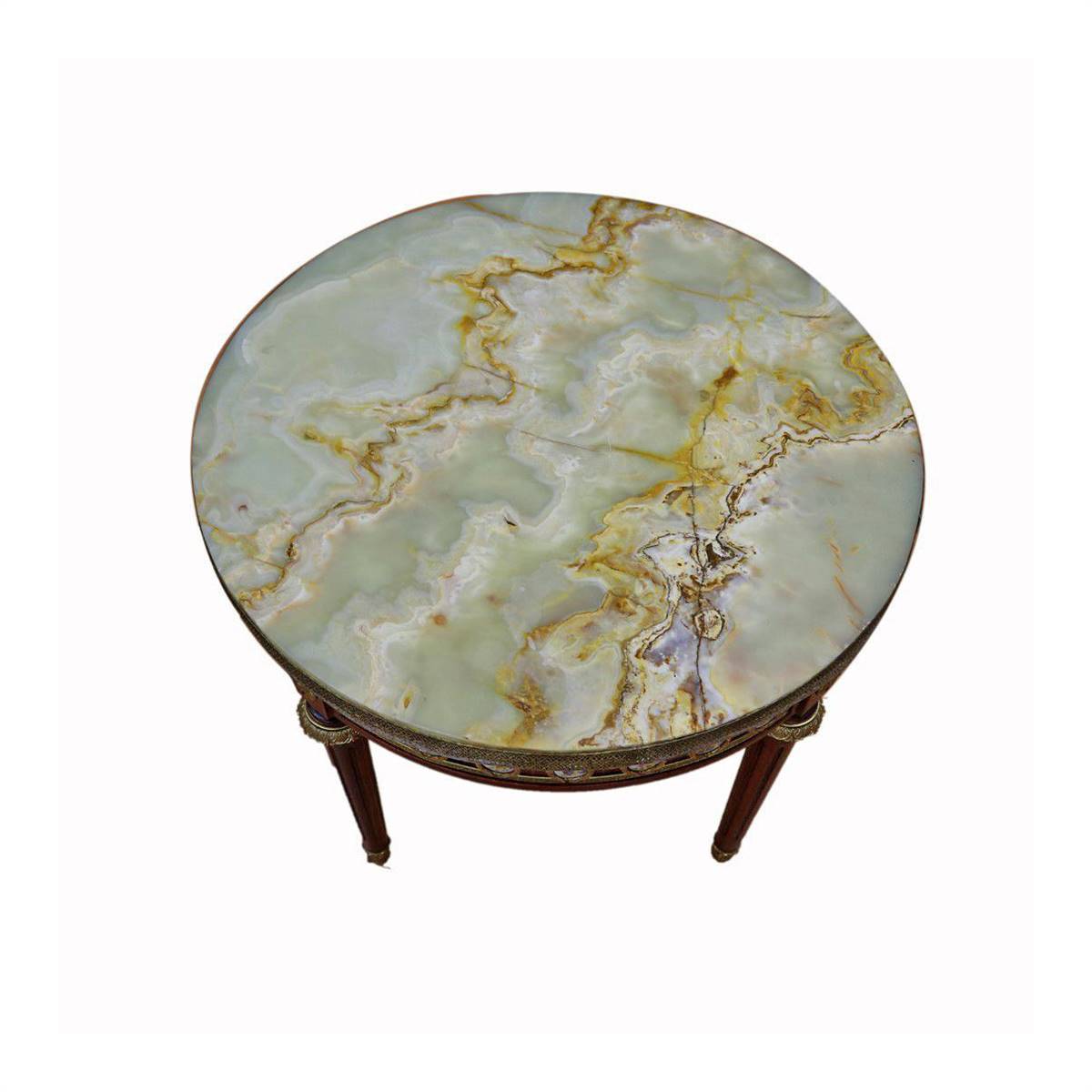 Antiqium Ürün  MERMER ZEMİNLİ, SEVRES DETAYLI SEHPA