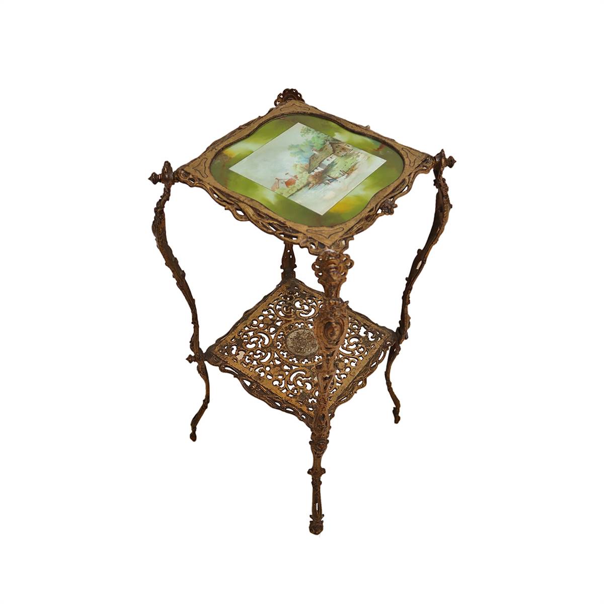 Antiqium Ürün  ÜZERİ RESİMLİ DEMİR SAKSILIK