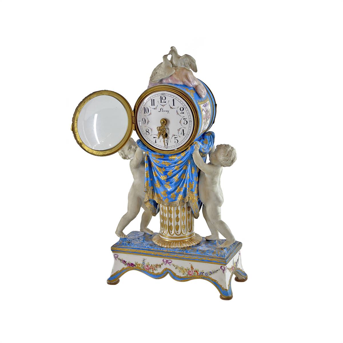 Antiqium Ürün  PORSELEN KUŞ VE ÇOCUK FİGÜRLÜ SAAT