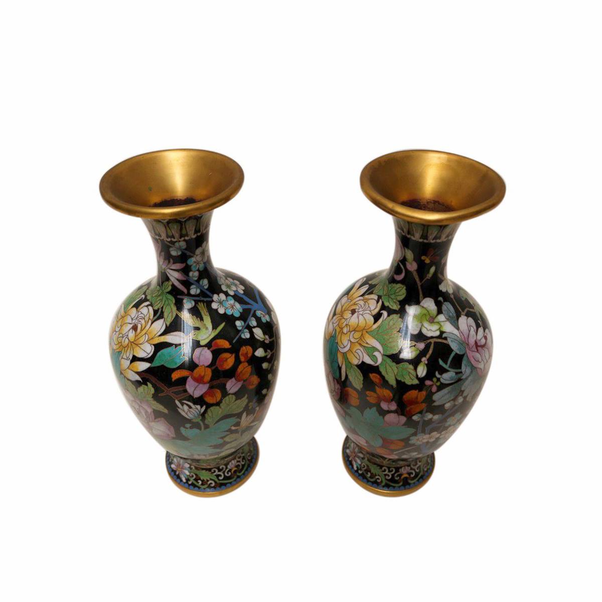 Antiqium Ürün  SERAMİK ÇİÇEK DESENLİ İKİZ VAZO