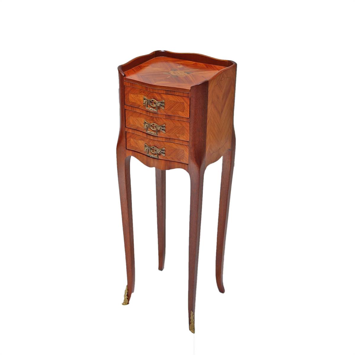 Antiqium Ürün  İKİZ MAUN MARKÜTERİLİ KOMODİN TAKIMI