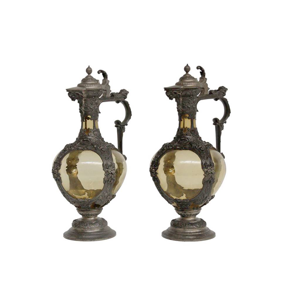 antiqium.com ürünler: CAM, BRONZ DETAYLI İKİZ KARAF