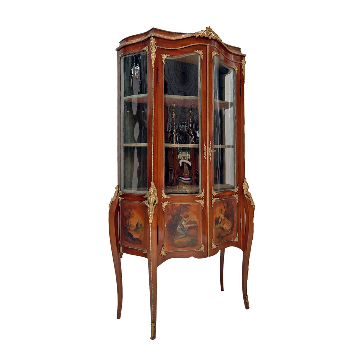 Antiqium Ürün  VERNIS MARTIN BOMBELİ VİTRİN