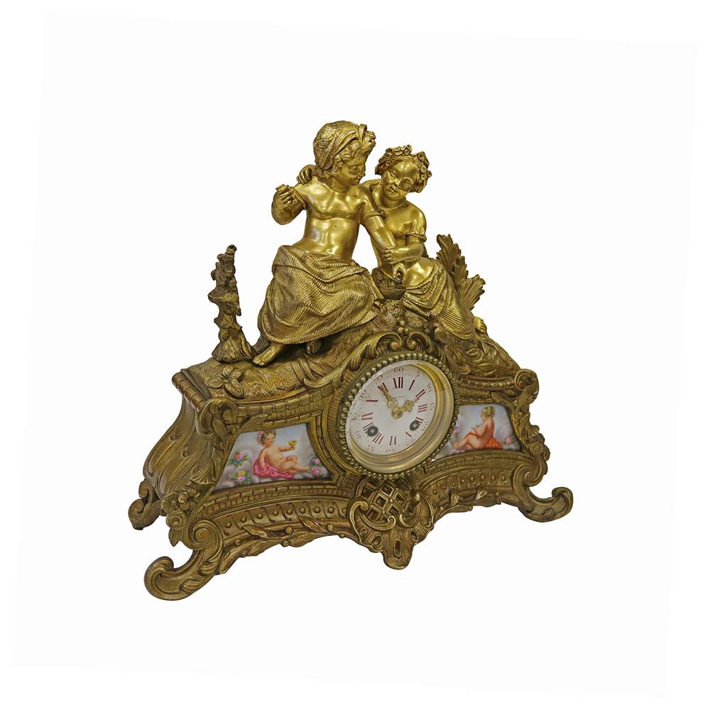 Antiqium Ürün  PORSELEN DETAYLI, BRONZ SAAT