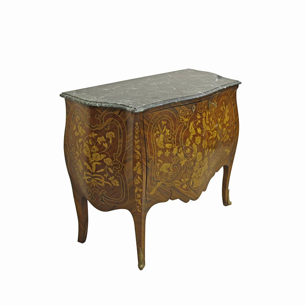 Antiqium Ürün  MARKÜTERİLİ VE MERMER ZEMİNLİ AHŞAP ŞİFONYER