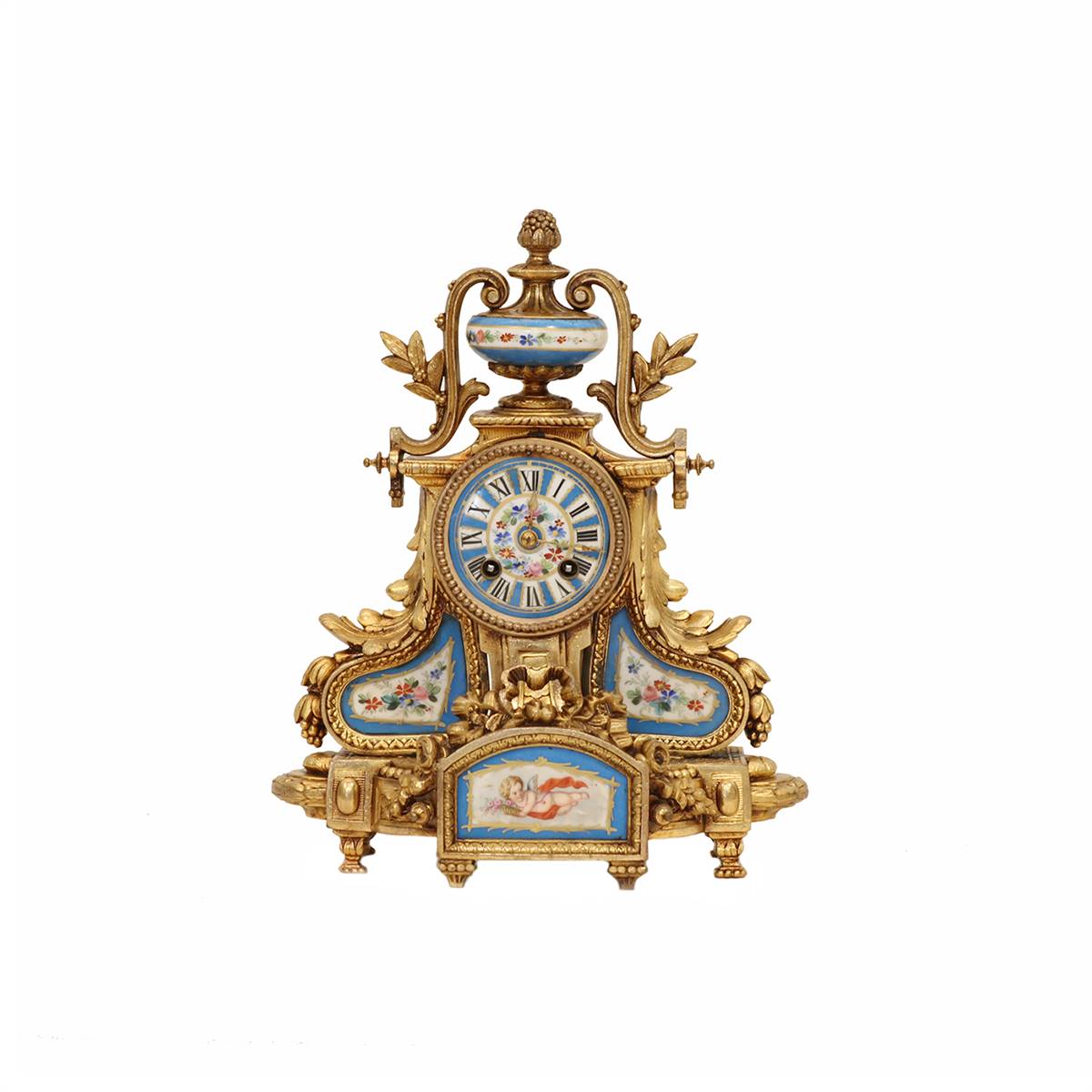 Antiqium Ürün  SEVRES, BRONZ DÖKÜM SAAT VE ŞAMDAN TAKIMI