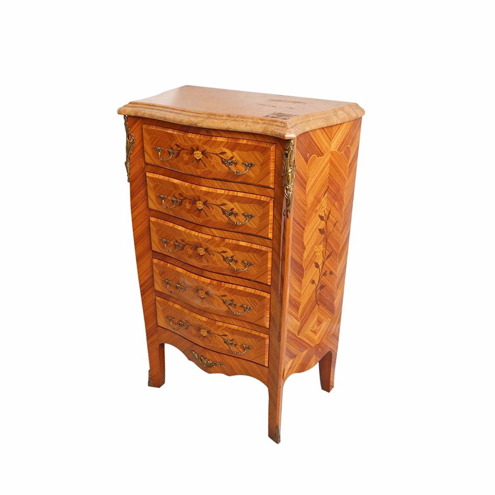 Antiqium Ürün  BRONZ DETAYLI KINGWOOD 5 ÇEKMECELİ ŞİFONYER