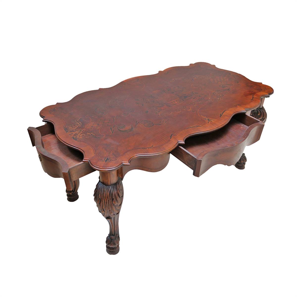 Antiqium Ürün  MARKÜTERİLİ MAUN MASA